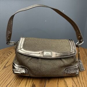 The Sak Crochet Gold Purse With Charm Gold Shimmer